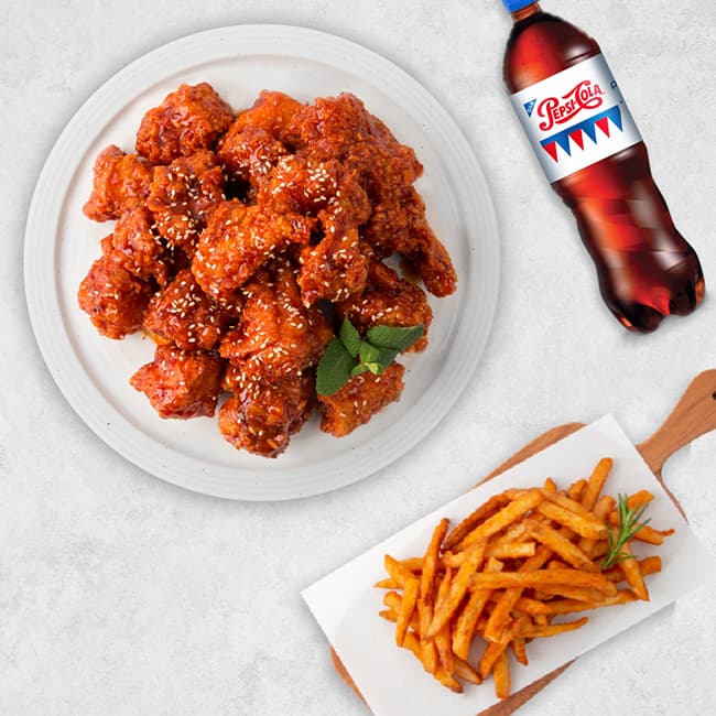 네네치킨 순살쇼킹핫치킨+콜라(1.25L)+감자