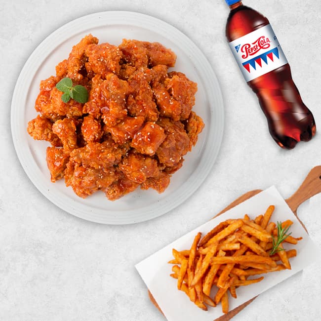 네네치킨 순살양념치킨+콜라(1.25L)+감자