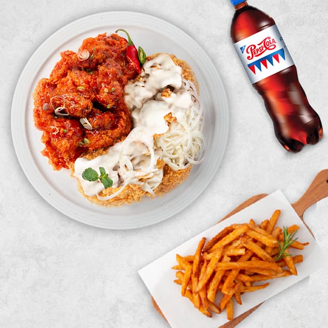 네네치킨 순살크리미언반핫블링반+콜라(1.25L)+감자